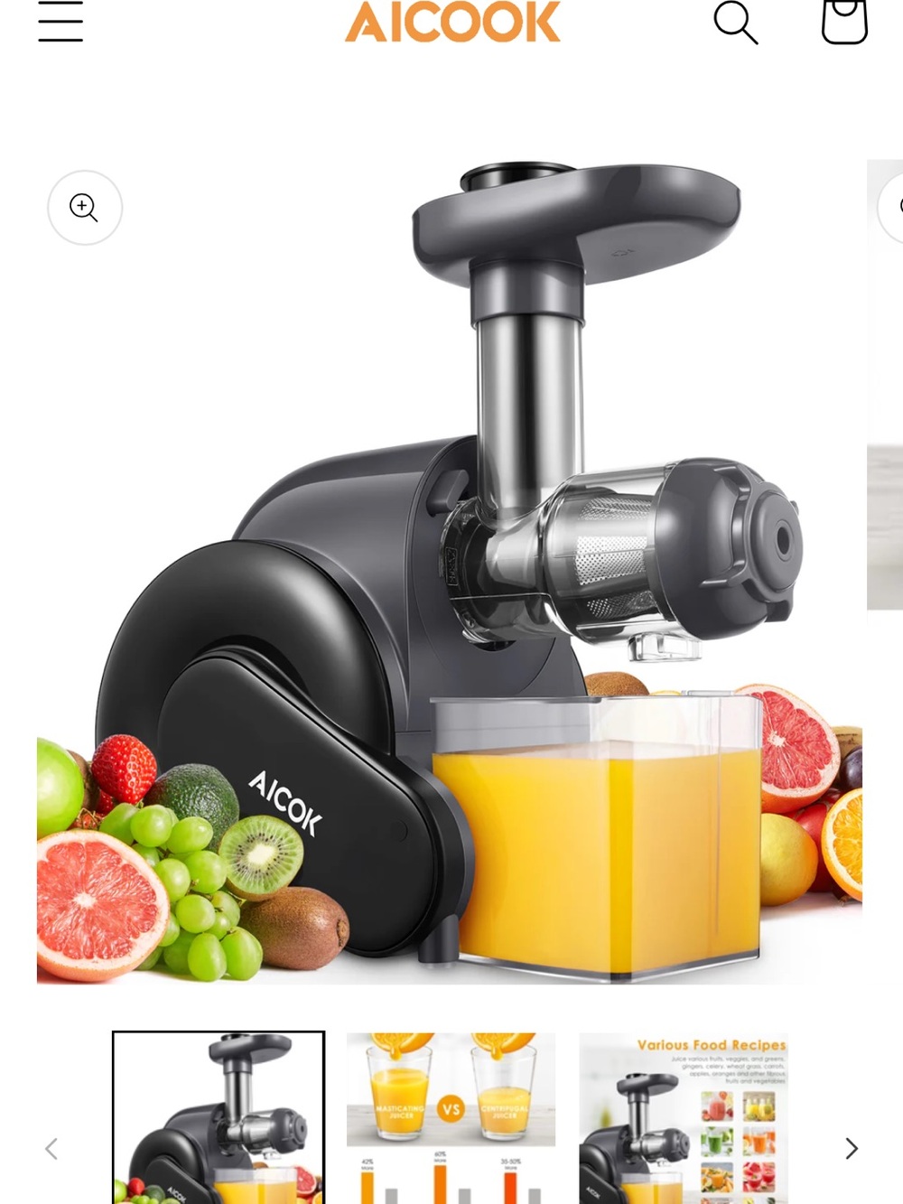 AICOOK Slow Masticating Juicer